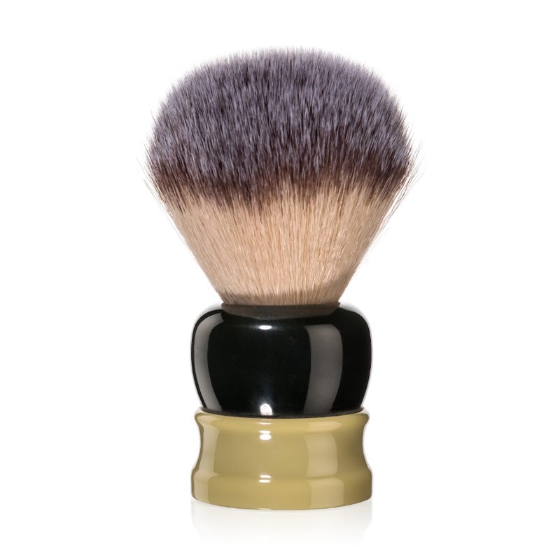 Fine Synthetic Stout Shaving Brush Green and Gold 24mm