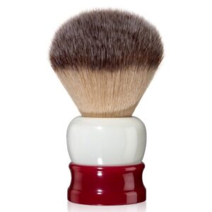 Fine Synthetic Stout Shaving Brush Red and White 24mm