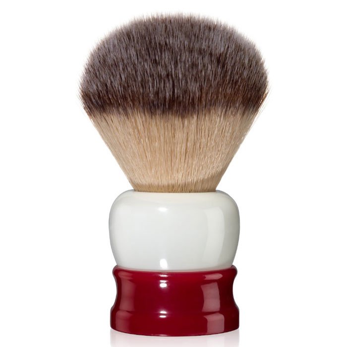 Fine Synthetic Stout Shaving Brush Red and White 24mm