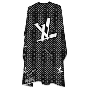 The Shave Factory barber cape lv black white