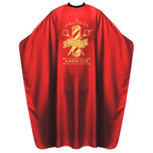 The Shave Factory barber cape barber club red