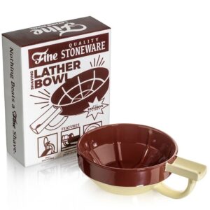 Fine Accoutrements: Fine Crimson and Ivory Porcelain Shaving Bowl