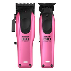 Kiepe set Hair Clipper and Trimme Edgex Ultrathin pink