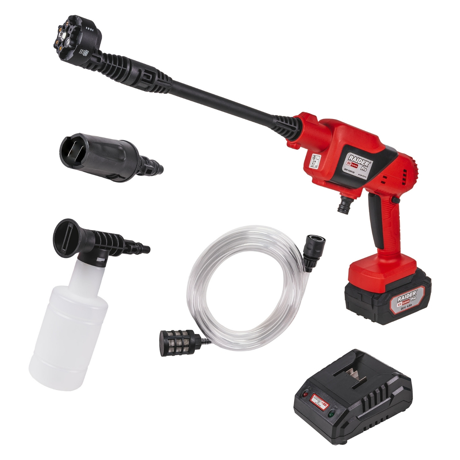 RAIDER R20 Set Idropulitrice a batteria 20V 1x4Ah con pressione 25bar RDP-CHPC20 072110 - immagine 2