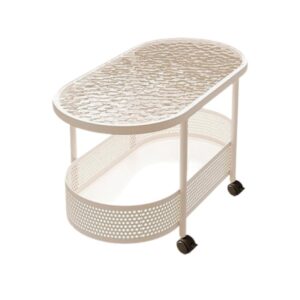 Two-tier wheeled auxiliary living room table - 10712 - 282166 - White