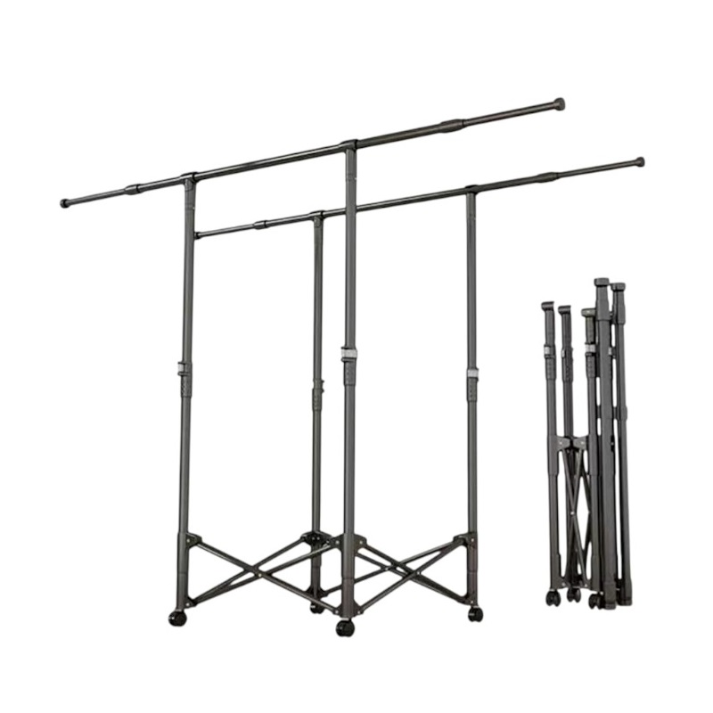 Folding floor hanger & wheeled clothes drying rack - SG202601 - 282203 - Black