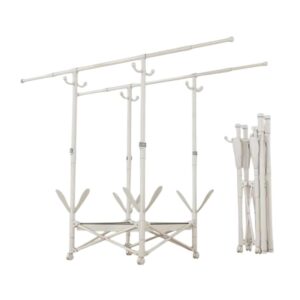 Folding floor hanger & wheeled clothes drying rack - SG202604 - 282227 - White