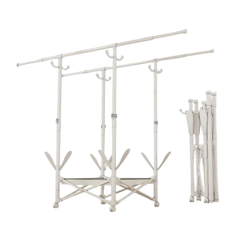 Folding floor hanger & wheeled clothes drying rack - SG202604 - 282227 - White
