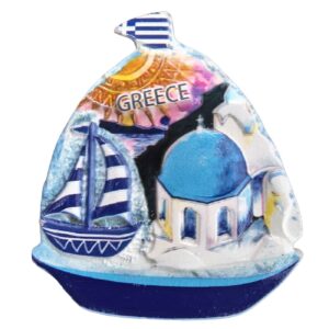 Ceramic Magnet Greek Boat 7x6cm SummerTiempo 623343