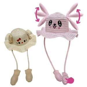 Straw Paper Hat with Ears Movement ø31cm SummerTiempo 623355