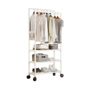 Wheeled floor hanger with shoe shelves - YH6619-3 - 522831 - White