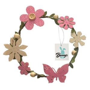 Metal Wreath with Flowers Φ16cm Bunny's 931878