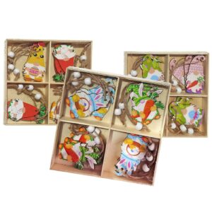 Wooden Ornaments Figures with Ears Set=12 pcs 6cm Bunny's 932263