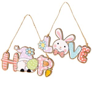 Wooden Ornament HOP with Egg 14x6.5cm Bunny's 932268