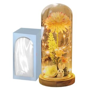 Glass bowl with light & Flower Bunny 22x11cm Bunny's 932271