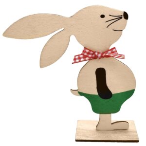 Wooden Decorative with Bunny & Bow 12x10.5cm Bunny's 932290