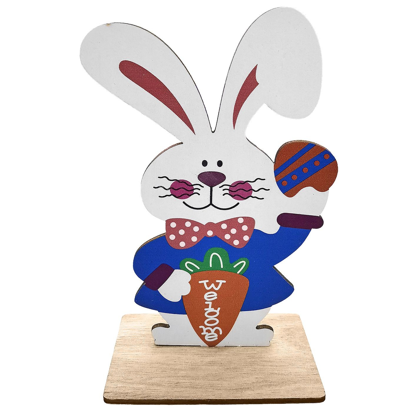Wooden Decorative with Boy Bunny & Carrot 14x9cm Bunny's 932291