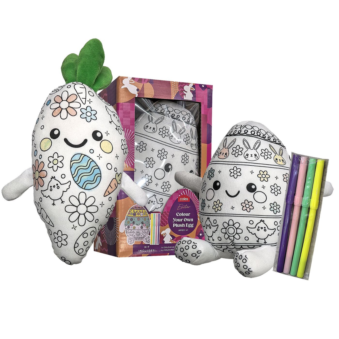 Fabric Doll with DIY Markers 20x12x8cm Bunny's 932310