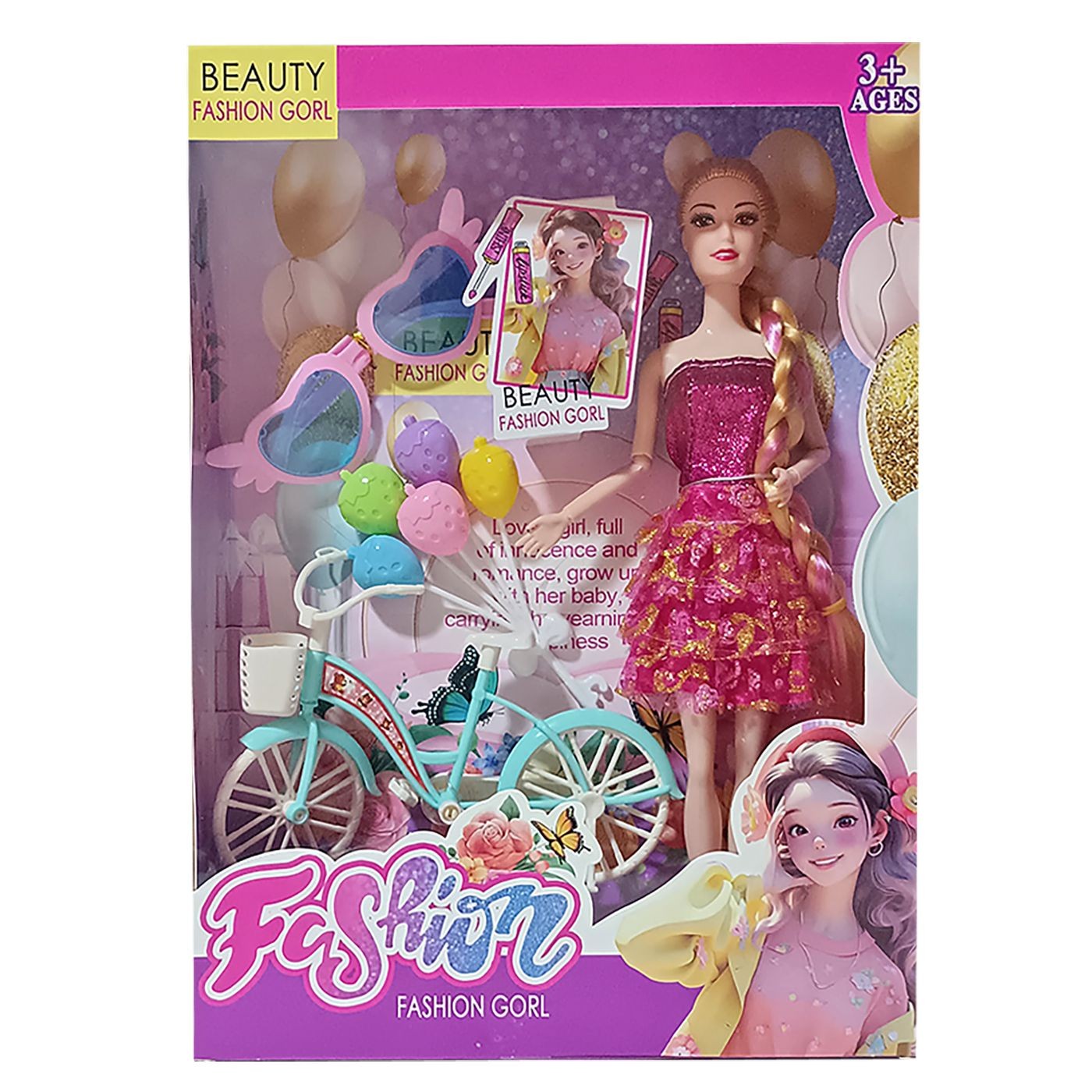 Κούκλα Fashion με Ποδήλτο & Αξεσουάρ 32x24x6cm ToyMarkt 98268