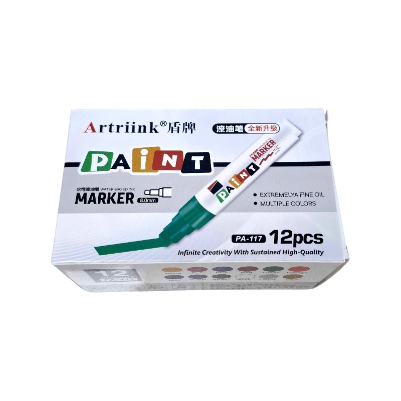 Σετ ανεξίτηλοι μαρκαδόροι βαφής - 8mm - 12pcs - 1770506 - 170828 - Green