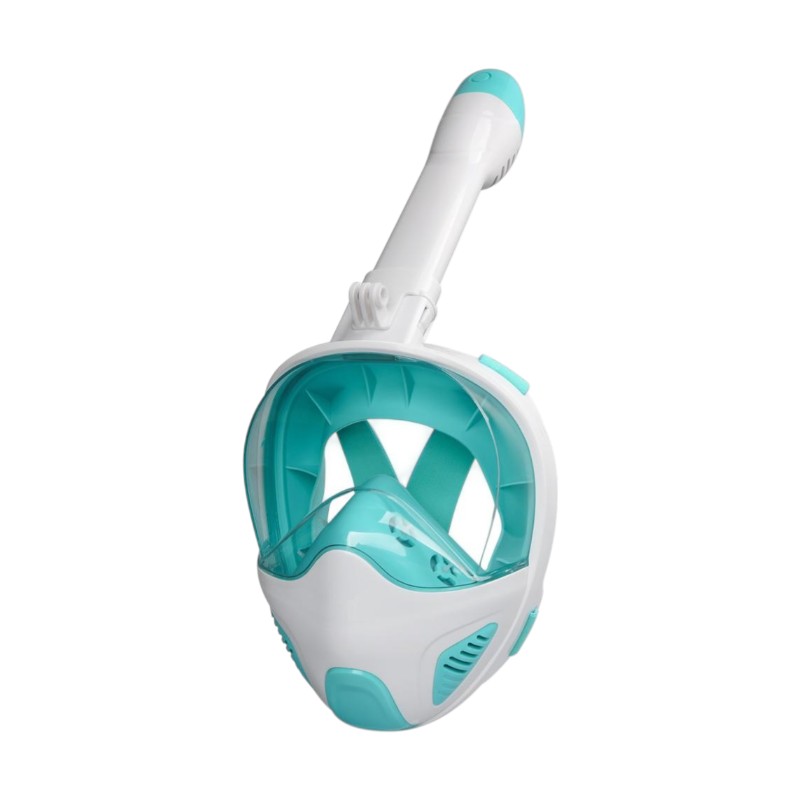 Full Face Snorkeling Mask with Snorkel - F-203 - 117404 - White/Green