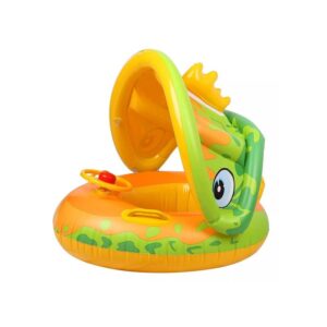 Children's inflatable life jacket with seat & canopy - SL-B0102 - 151523 - Green/Orange
