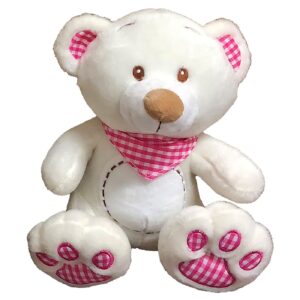 Αρκουδάκι Λευκό με Καρώ Μαντήλι 35cm ToyMarkt 99485