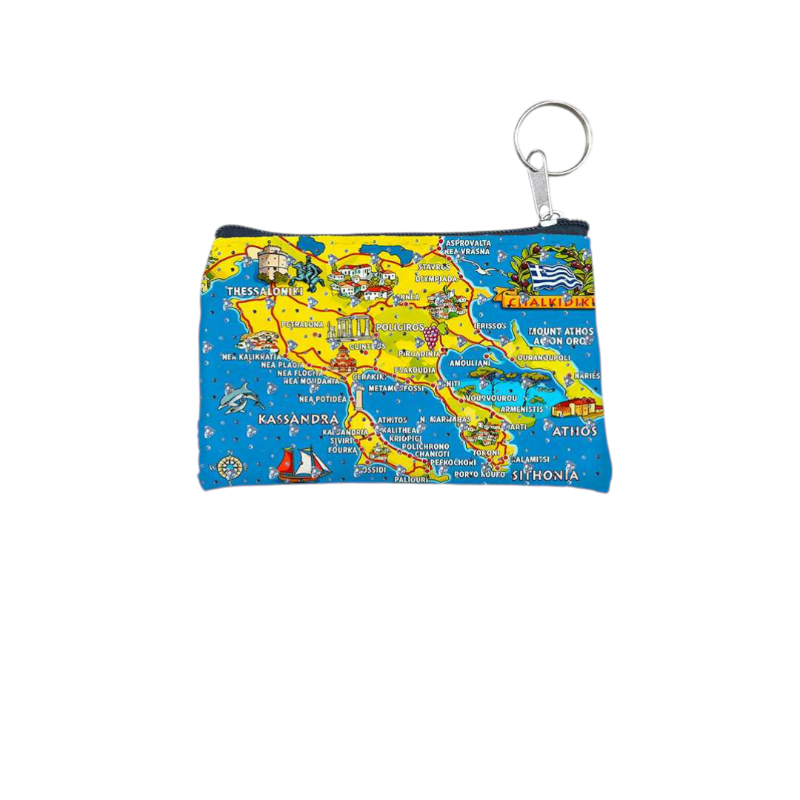 Σετ 12Χ - Πορτοφόλι Souvenir μπρελόκ - PVC - Chalkidiki - 11*7cm - 871722