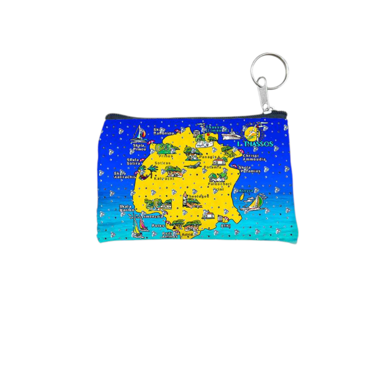 Σετ 12Χ - Πορτοφόλι Souvenir μπρελόκ - PVC - Thassos - 11*7cm - 871734