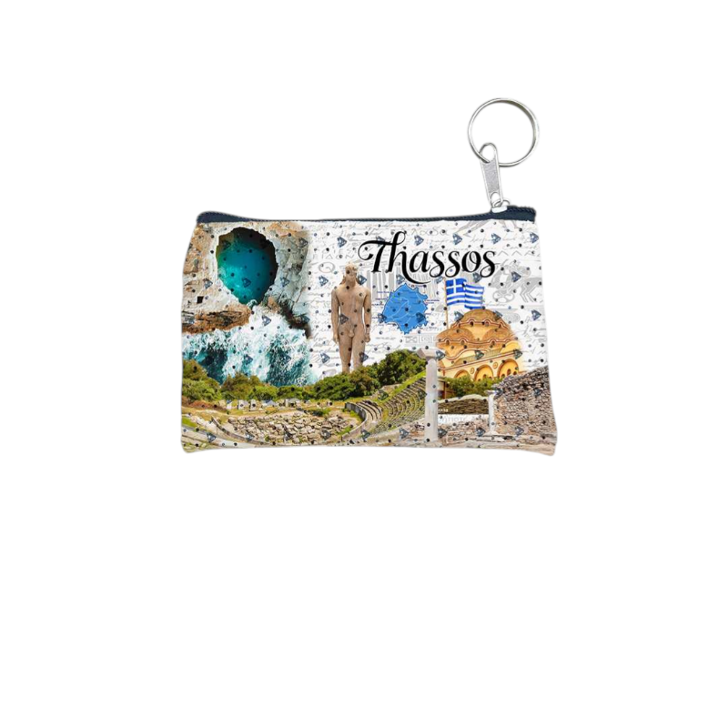 Σετ 12Χ - Πορτοφόλι Souvenir μπρελόκ - PVC - Thassos - 11*7cm - 871735