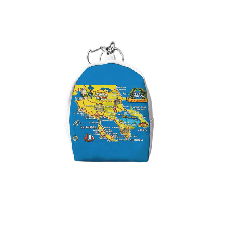 Σετ 12Χ - Πορτοφόλι Souvenir μπρελόκ mini - PVC - Chalkidiki - 7*9*4.5cm - 871782