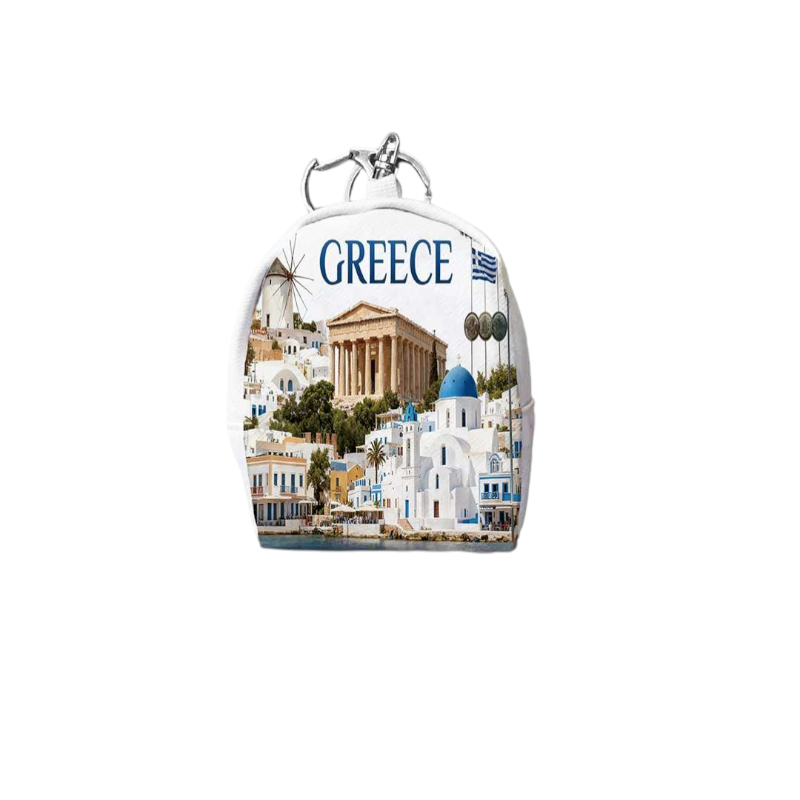 Σετ 12Χ - Πορτοφόλι Souvenir μπρελόκ mini - PVC - Greece - 7*9*4.5cm - 871798