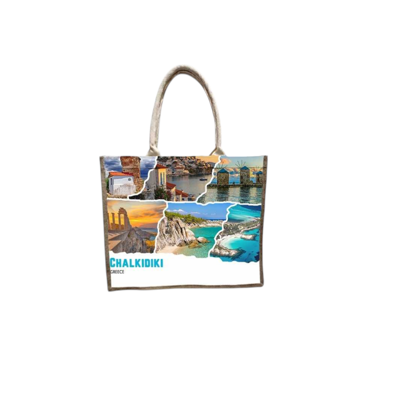 Linen travel bag with zipper - Chalkidiki - 40*34*19cm - 871901