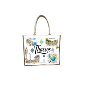 Linen tourist bag with zipper - Thassos - 40*34*19cm - 871912