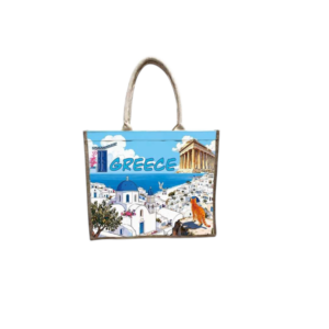 Tourist linen bag with zipper - Greece - 40*34*19cm - 871916