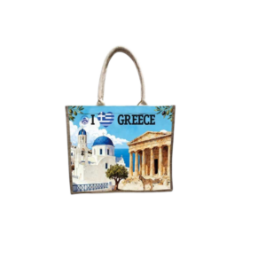 Tourist linen bag with zipper - Greece - 40*34*19cm - 871917