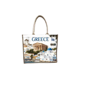 Linen travel bag with zipper - Greece - 40*34*19cm - 871918