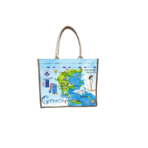 Linen travel bag with zipper - Greece - 40*34*19cm - 871919