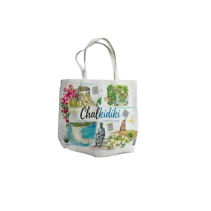 Fabric canvas tourist bag with zipper - Chalkidiki - 45*40*10cm - 871940