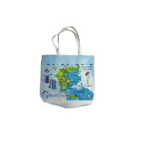 Fabric canvas tourist bag with zipper - Greece - 45*40*10cm - 871959
