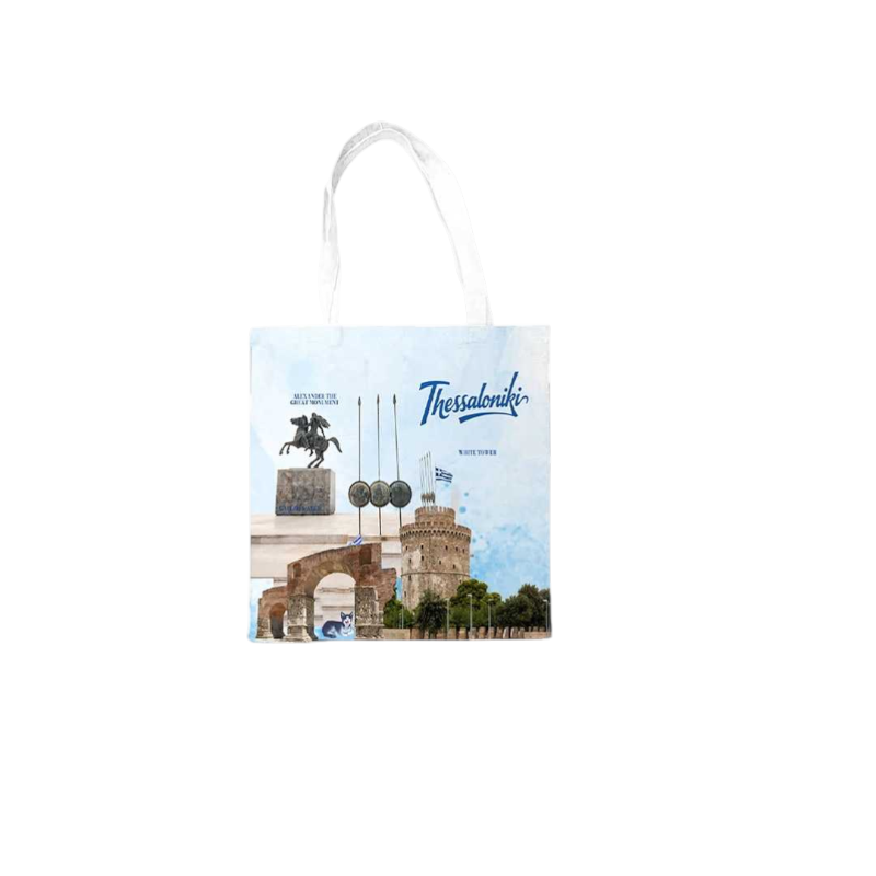 Fabric canvas tourist bag with zipper - Thessaloniki - 35*40cm - 871966
