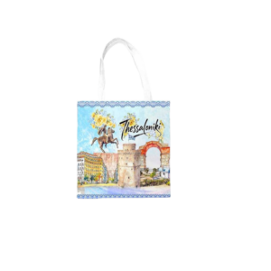 Fabric canvas tourist bag with zipper - Thessaloniki - 35*40cm - 871967