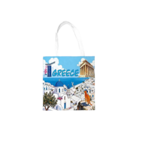 Fabric canvas tourist bag with zipper - Greece - 35*40cm - 871976