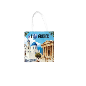 Fabric canvas tourist bag with zipper - Greece - 35*40cm - 871977