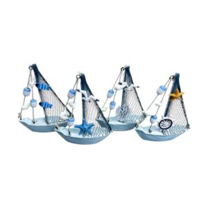 Decorative Souvenir Little Ship - Set of 8 pieces - L2026-32ABCD - 125564