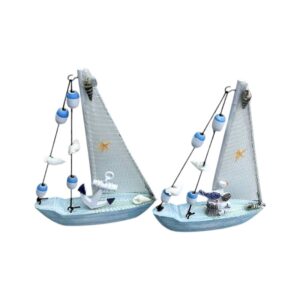 Decorative Souvenir Little Ship - Set of 2 pieces - L2026-33AB - 125565