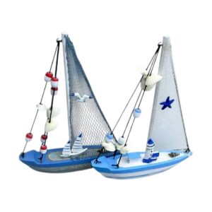 Decorative Souvenir Little Ship - Set of 2 pieces - L2026-35AB - 125567
