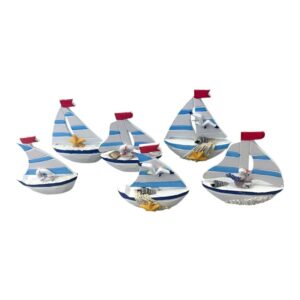 Decorative Souvenir Little Ship - Set of 8 pieces - L2024-23 - 125569