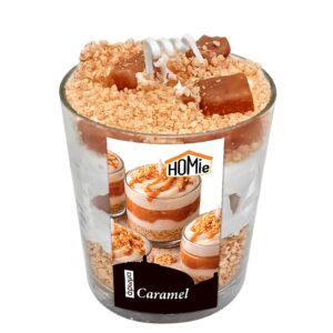 Jar Candle Dessert Design with Caramel 180g net 8.5x ø7cm (total height=11cm) Homie 57513
