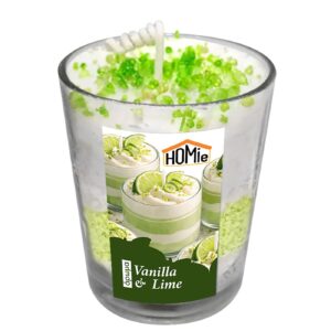 Jar Candle Dessert Design with Vanilla and Lime 180g net 8.5x ø7cm (total height=11cm) Homie 57516